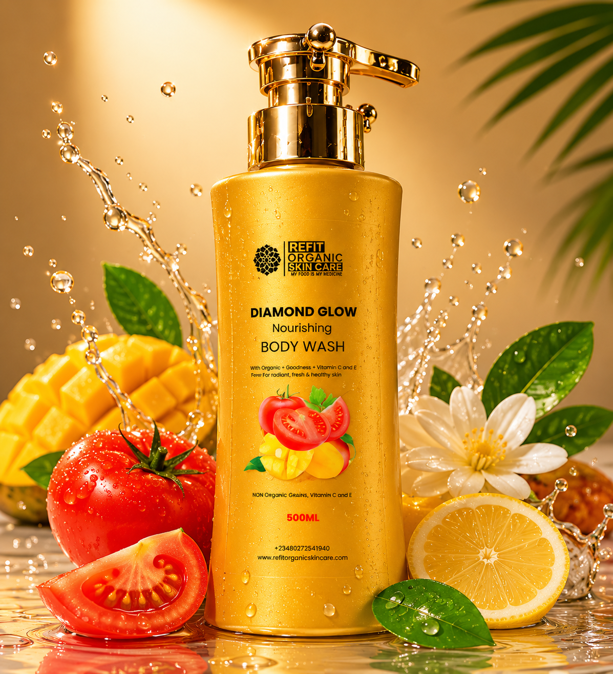 Diamond glow whitening body wash