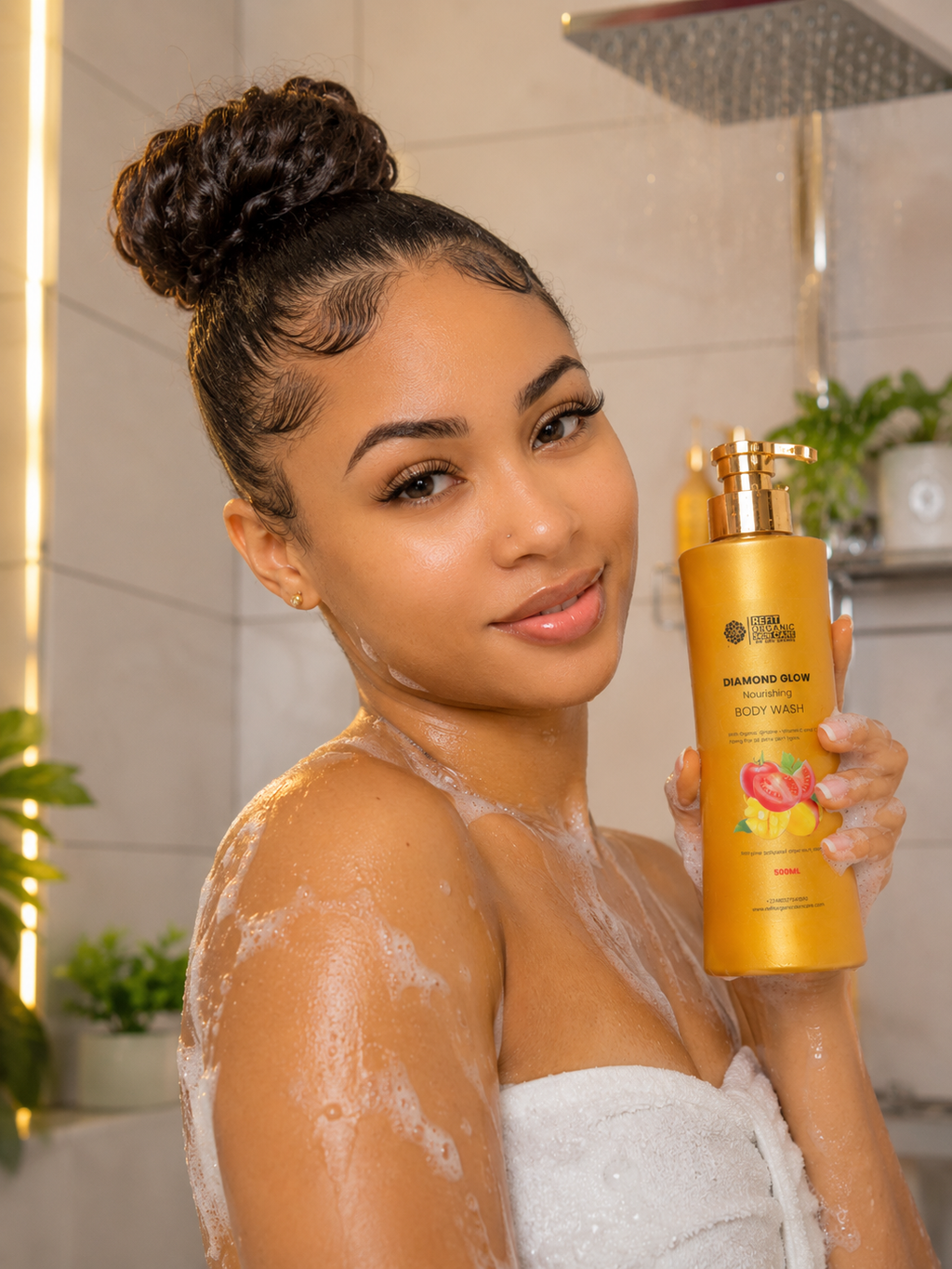 Diamond glow whitening body wash