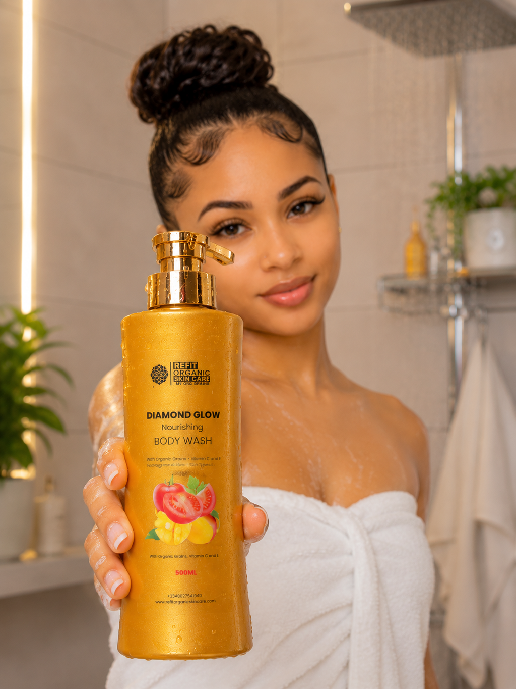 Diamond glow whitening body wash