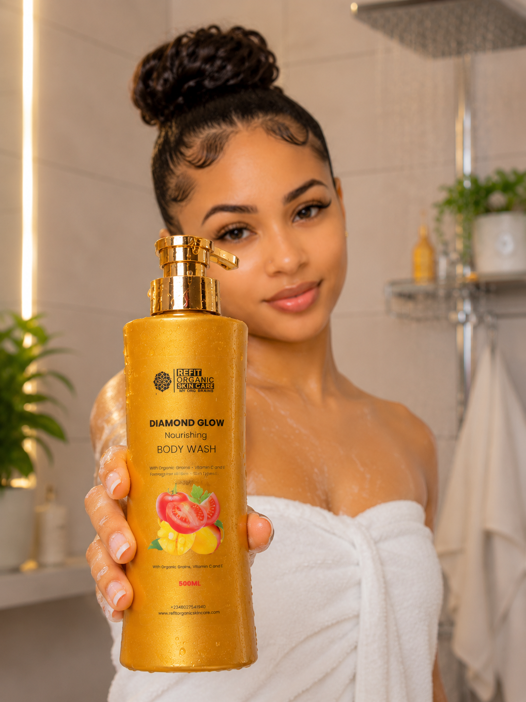 Diamond glow whitening body wash